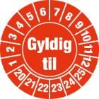 Labelark Kalibreringsm&aelig;rke r&oslash;d &Oslash;30mm L30mm med 10 labels gyldig til selvkl&aelig;bende product photo