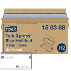 H&aring;ndkl&aelig;deark Tork Xpress H2 multifold bl&aring; 23.4x21.3cm 2 lag product photo