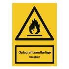 Warning sign, A4 sticker. Storage of flamable liquid product photo