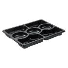 Plastfad Selection platte sort rPET 320x250x33mm Tapas 7-rums product photo