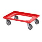 Dolly 610x410mm red plastic with 4 swivel TPE wheels product photo