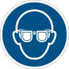 Label self-adhesive A251 Eye protection required &Oslash; 100 mm vinyl product photo