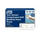 H&aring;ndkl&aelig;deark Tork Premium H2 M-Fold 2-lag L32xB21.2xD8cm Nyfiber Hvid product photo