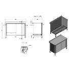 Arbejdsbord RF 1200x600x900mm bagkant underhylde l&aring;ger afrundet front product photo