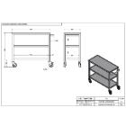 Rullebord RF 900x400x800mm med hjul 3 hylder h&aring;ndtag product photo
