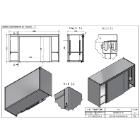 Cupboard SS 1200x400x660mm wall mounted shelves with doors product photo