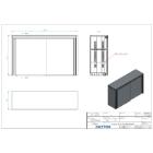 Cabinet  wallmounted SS 1080x300x660mm sliding doors middle and bottom shelf product photo