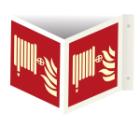 Sign Fire hose w/text angle 200x200 luminescent plastic product photo