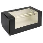 Kageæske sort udvendig hvid indvendig 185x105x85mm med rude product photo