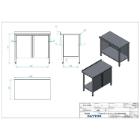 Work table SS 1080x600mm backspalsh shelf rounded product photo