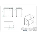 Arbejdsbord RF 1000x700mm bagkant underhylde sk&aelig;replanke 40x30cm H. afr. front product photo