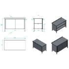 Work table SS 1450x700mm backsplash shelf&nbsp;midle shelf rounded doors product photo