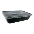 Tray Catersource 500ml 175x115x40mm w loose lid PP black/clear product photo