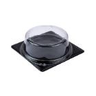 Tray cake box PET clear/black 120x120mm Ø116x35mm Square with round lid product photo