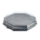 Lunch tray Octaview grey/clear 1869ml PET &Oslash;305x60mm w/lid product photo