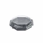 Lunchtray Octaview black/clear PET 632ml Ø190xH60mm w/lid product photo