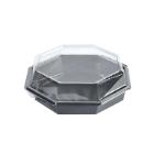 Lunchtray Octaview grey/clear PET 1292ml &Oslash;230xH80mm w/lid product photo