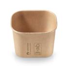 Salad bowl rect brown kraftpap w/PLA 500ml 125x105x64mm product photo