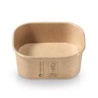 Salad bowl square brown kraftpap w/PLA 275ml 125x105x40mm product photo