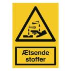 Sign A302 Corrosive substances 210X297 vinyl product photo