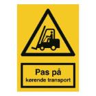 Skilt A309 K&oslash;rende transport 210x297 vinyl product photo