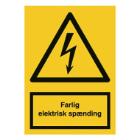Skilt A301 Elektrisk sp&aelig;nding 148x210 vinyl product photo