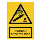 Skilt A322 Trykflasker. 148x210 vinyl product photo
