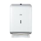 Dispenser h&aring;ndkl&aelig;deark Tork H3 singlefold/C-fold hvid metal product photo