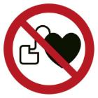 Skilt F167 Ingen adgang for personer med pacemaker &Oslash;100 vinyl product photo