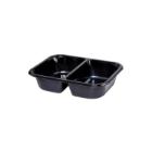 Black CPET food container 2200-2F 2-comp.860mm 200x155x45mm product photo