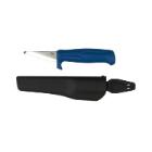 Kniv Frosts t/rensning af fisk 50mm stiv bl&aring; P-grip sort skede product photo