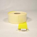 Etiket 46x36mm neutral DT gul indfarvet m/tyveristans permanent lim &Oslash;40 product photo