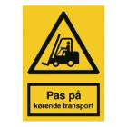 Skilt A309 K&oslash;rende transport 210x297 alu product photo