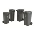 Waste container black/grey HDPE plastic 120l with 2 wheels product photo