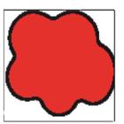Etiket 40x38mm lille sky DT t/tiltryk rød/sort permanent lim Ø40 product photo
