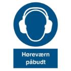 Sign P204 H&oslash;rev&aelig;rn p&aring;budt 210x297 plast product photo