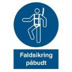 Skilt P212 Faldsikring p&aring;budt 210x297 alu refleks product photo