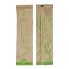 Cutlery set Verive 3 in 1 wax-treated birch wood knife/fork/paper napkin brown product photo