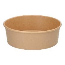 Cardboard salad bowl kraft + PE ø 18.4 cm 1100 cc brown product photo