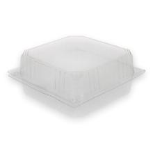 Plastic gebaksdoos met vast deksel APET vierkant 17.4x17.4x8.5 cm transparant Productfoto
