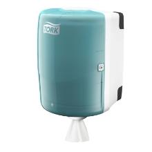 Tork Performance poetsroldispenser Combi-rol W2 30.2x32.8x44.7 cm wit/turquoise Productfoto