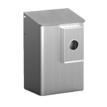 MediQo-line aluminium hygiene waste bin with bag holder 6L silver product photo