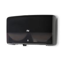 Tork Twin Mini Jumbo toiletroldispenser T2 25.6x43.2x14.6 cm zwart Productfoto