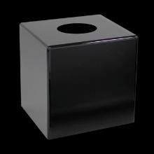 Acryl tissuebox houder vierkant 13.7x13.7x14 cm zwart Productfoto