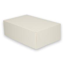 Cardboard cake box with fixed lid rectangle 16x24x8 cm white product photo