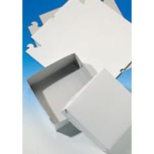 Cardboard pastry box with swan neck, square 30x30x8 cm white product photo