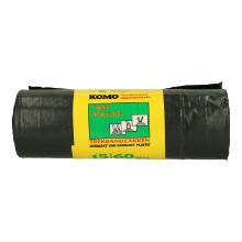 Komo waste sack LDPE with drawstring 60x80 cm 70 my 60L black 15 per roll product photo