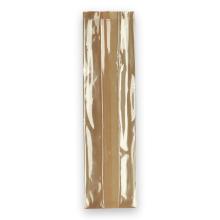 Replacement paper window bag 10+(2x3.75)x37 cm brown with perforated window product photo