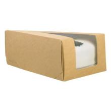 Cardboard cake slice box kraft / PLA small 15.5x6.5x5 cm brown product photo