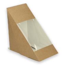 Kraft sandwich packaging double with window 12.3x7.2x12.3 cm brown product photo